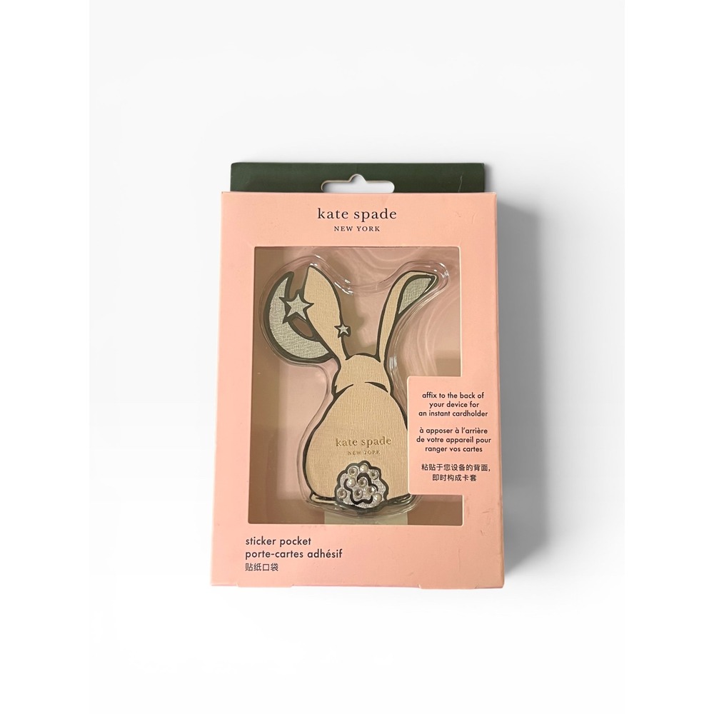 Kate Spade Bunbun Bunny Leather Sticker Pocket Phone Cardholder NIB